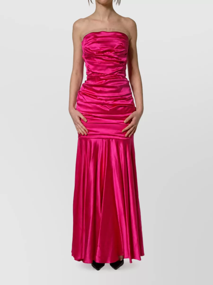 Dolce&Gabbana silk ruched strapless gown