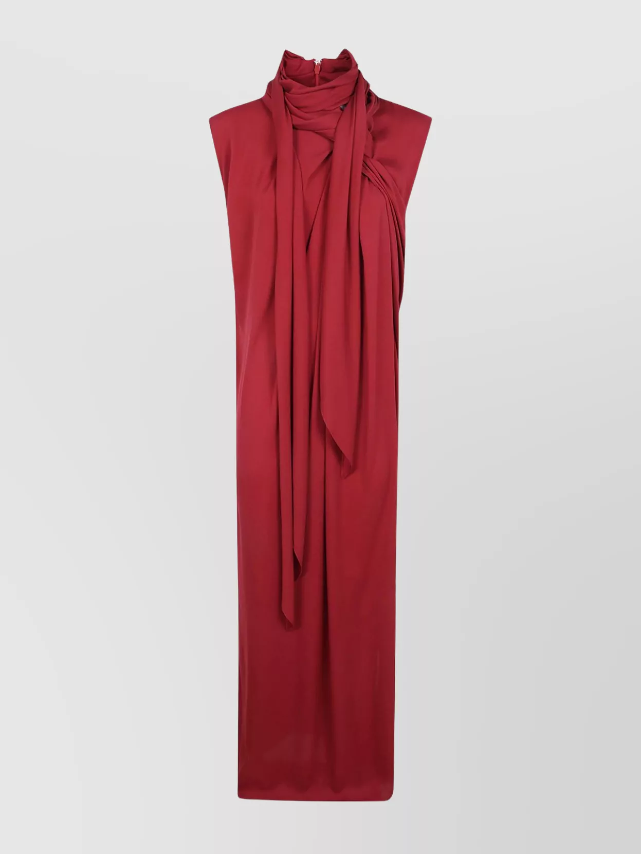 Lanvin Dress With Front Knot And Draped Neckline In Red