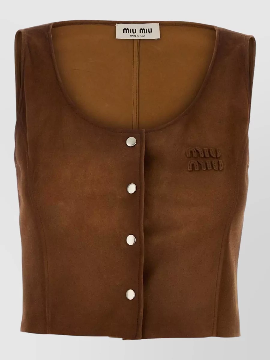 Miu Miu lamb leather fitted jacket