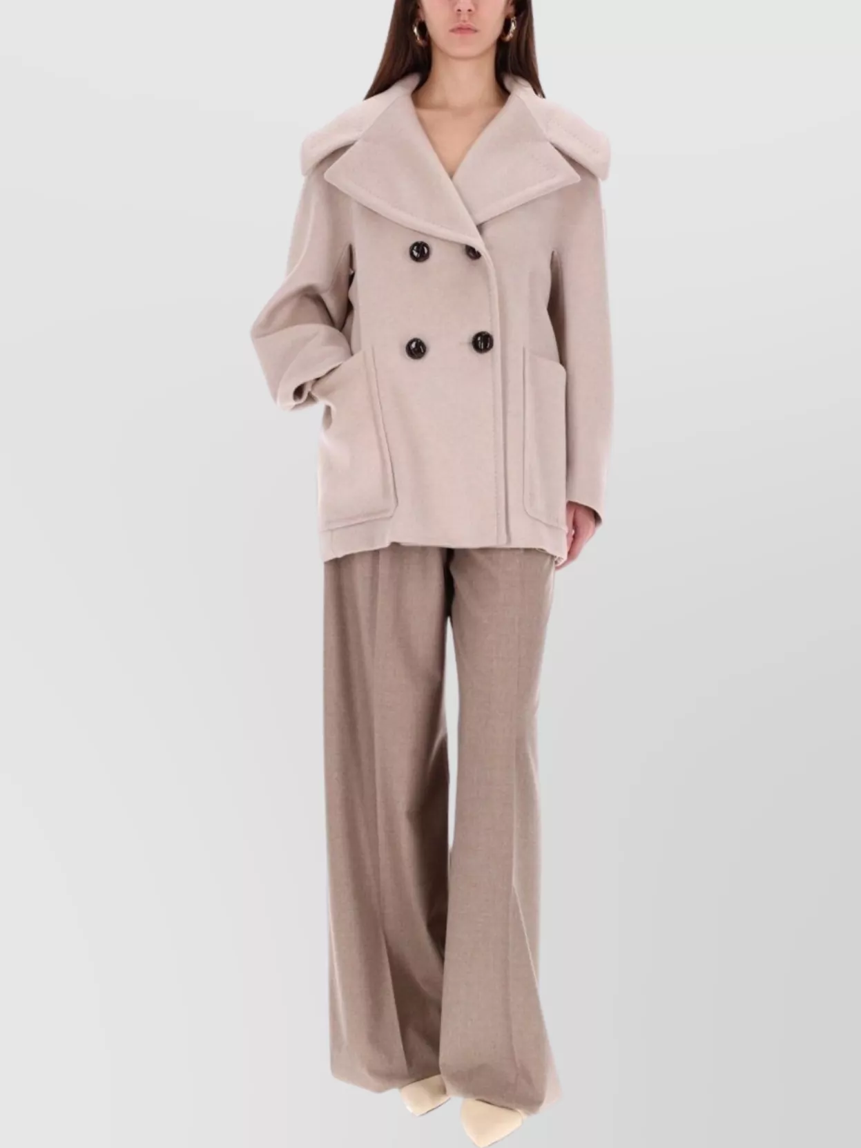 Max Mara High Waist Wide Leg Trousers Zulia In Gold