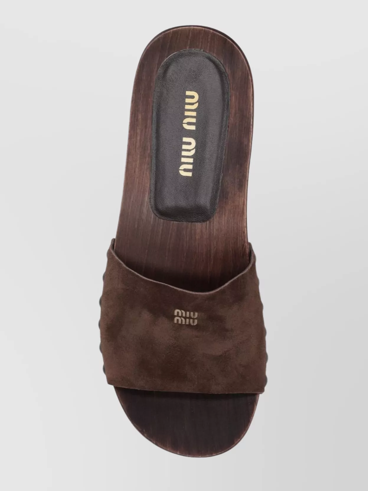 Miu Miu Suede Stud Flat Sandals