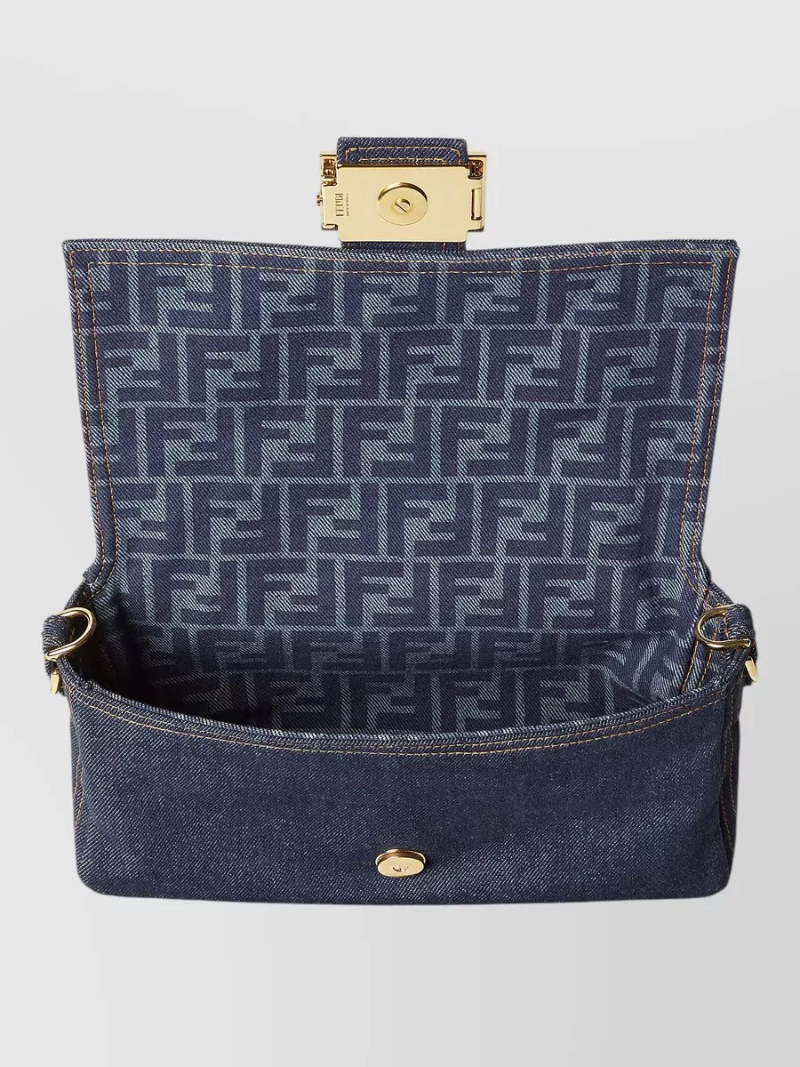 Fendi Baguette Denim Shoulder Bag