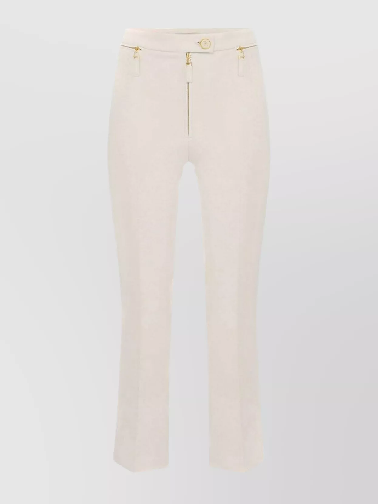 Elisabetta Franchi Stylish Trousers Featuring Gold-tone Hardware In Pink