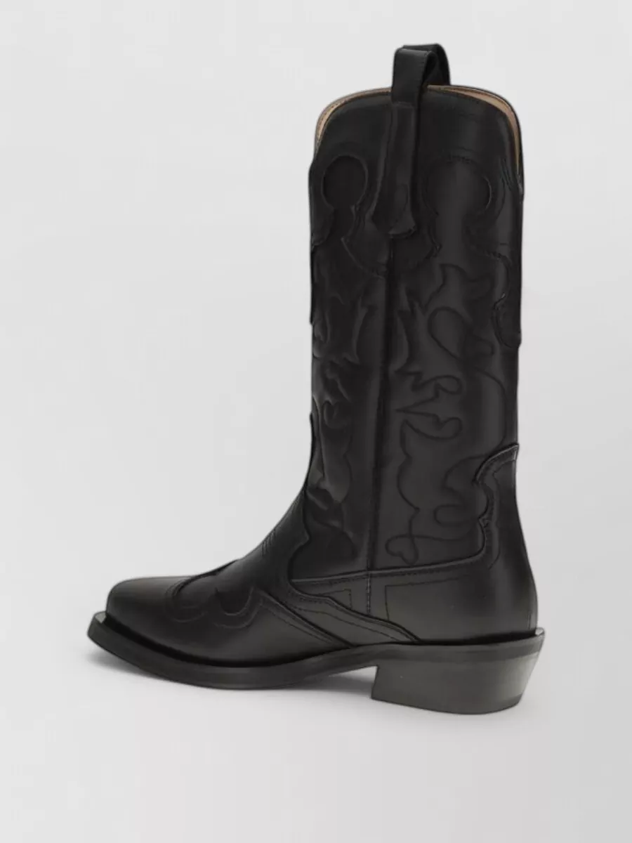 Ganni embroidered western boots