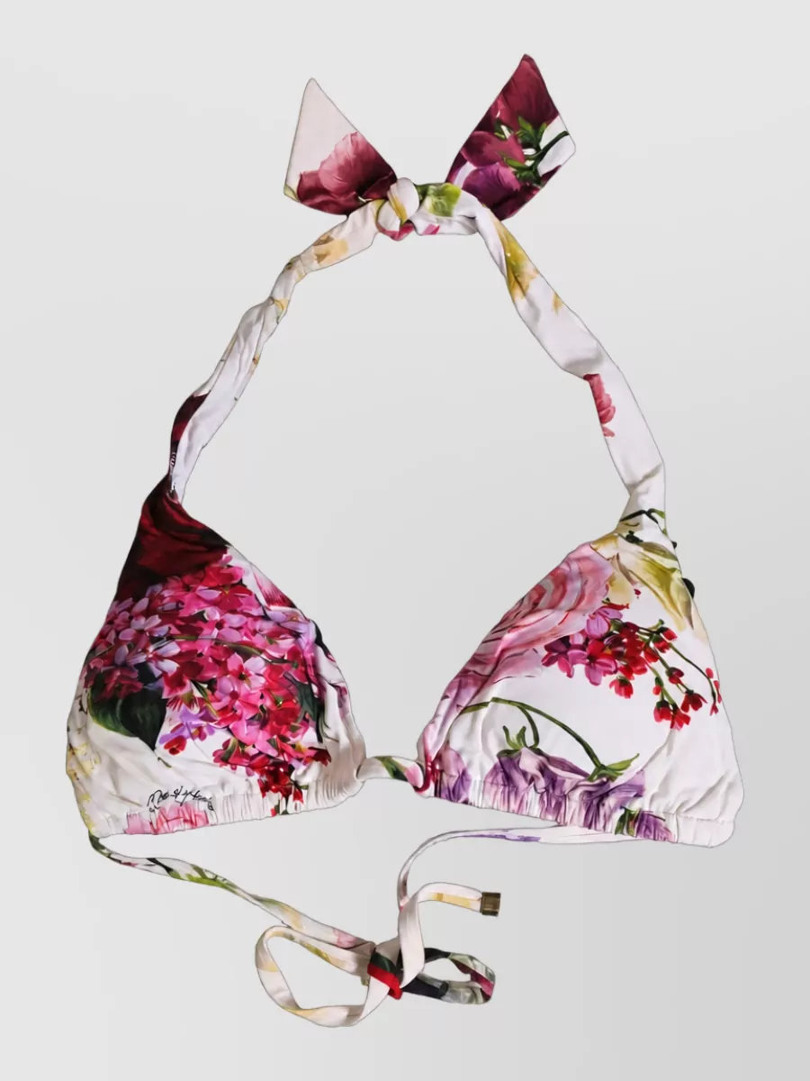 Dolce&Gabbana floral print triangle bikini top