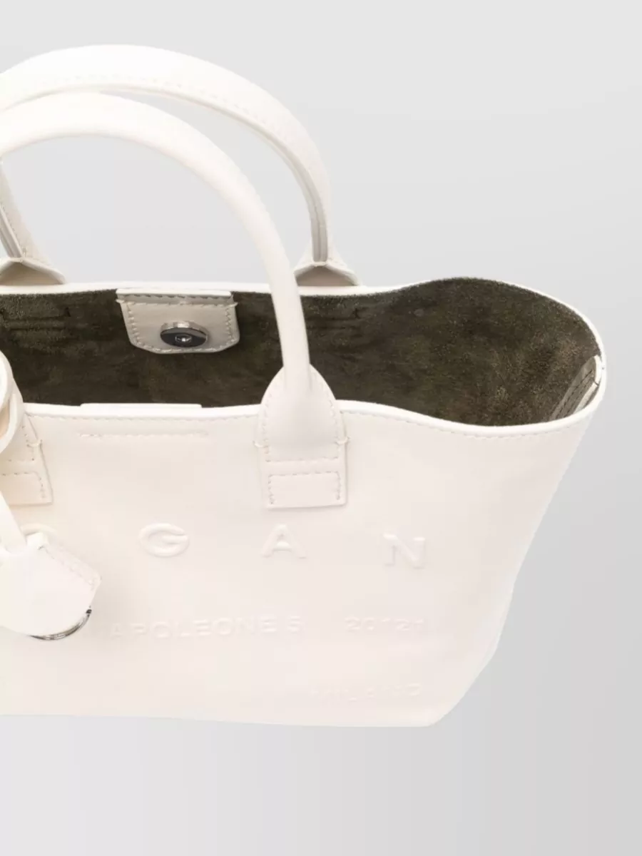 Hogan Mini Leather Tote Bag Detachable Charm Strap