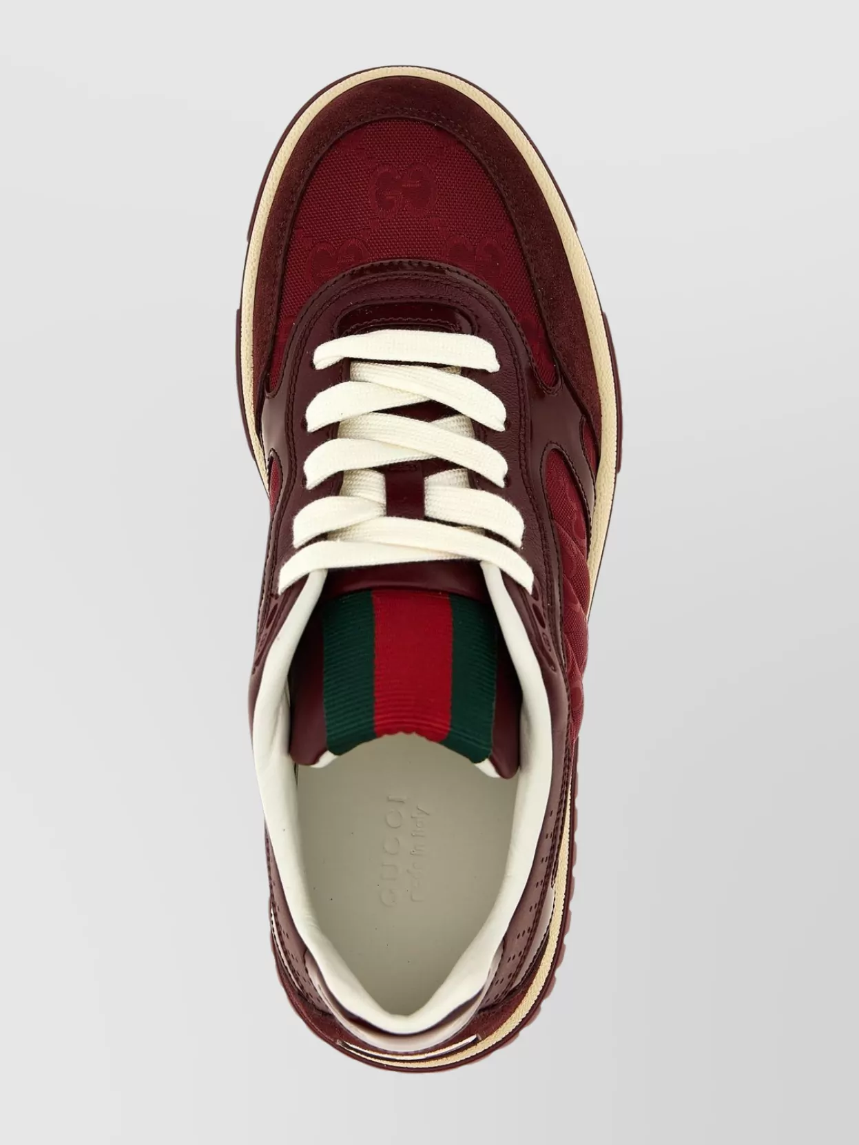 Gucci Re-web Style Sneakers Contrast Sole In Red