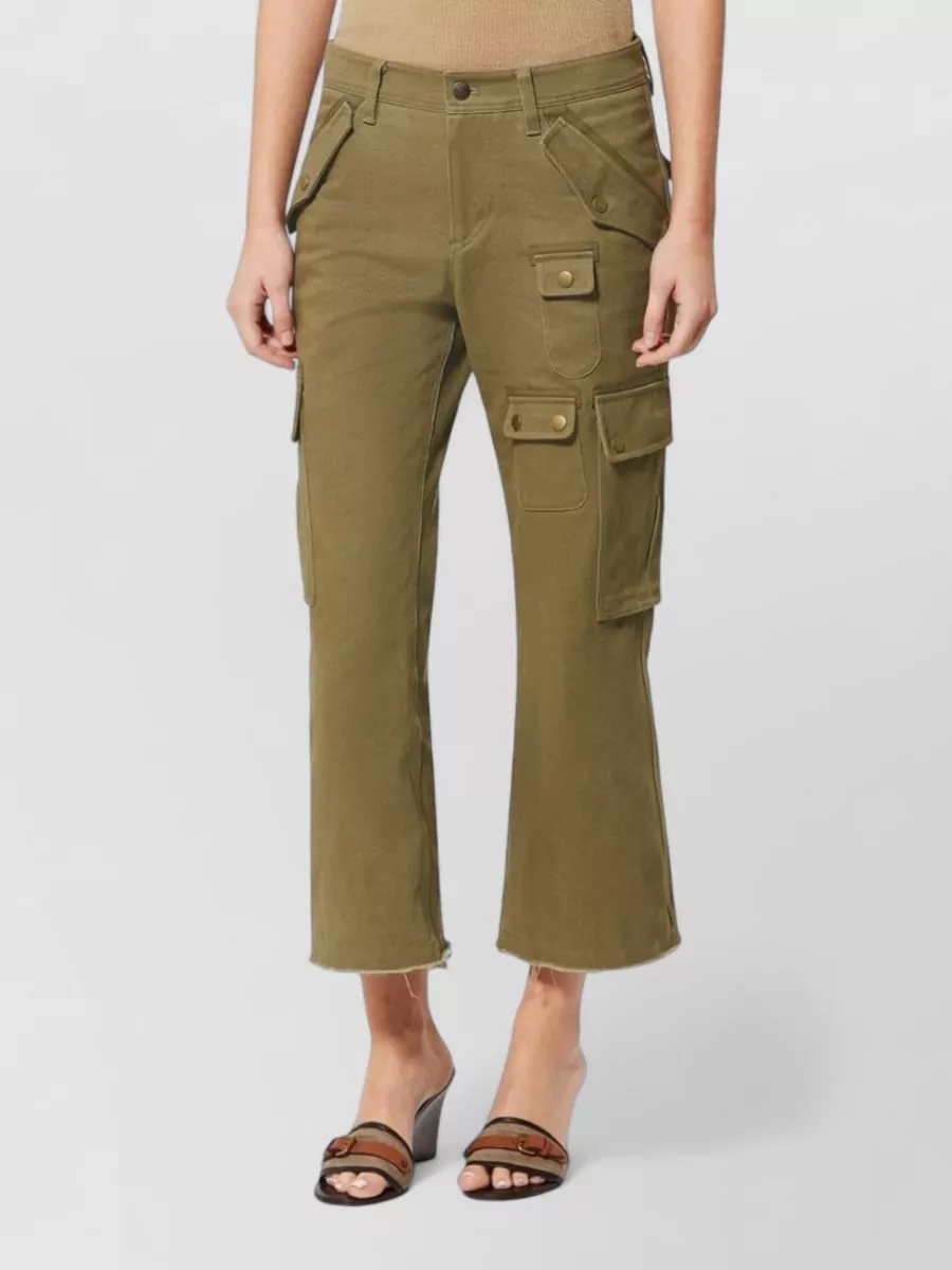 Isabel Marant Cotton Straight-Leg Cropped Cargo Trousers