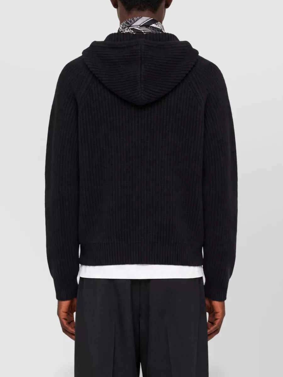 Dunst Wool Hooded Zip-Up Knit Cardigan