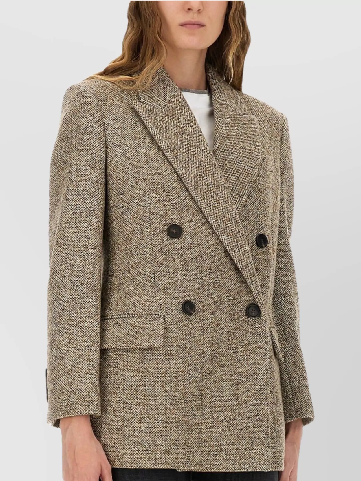 Brunello Cucinelli Wool Jacket With Notched Lapels And Back Vent