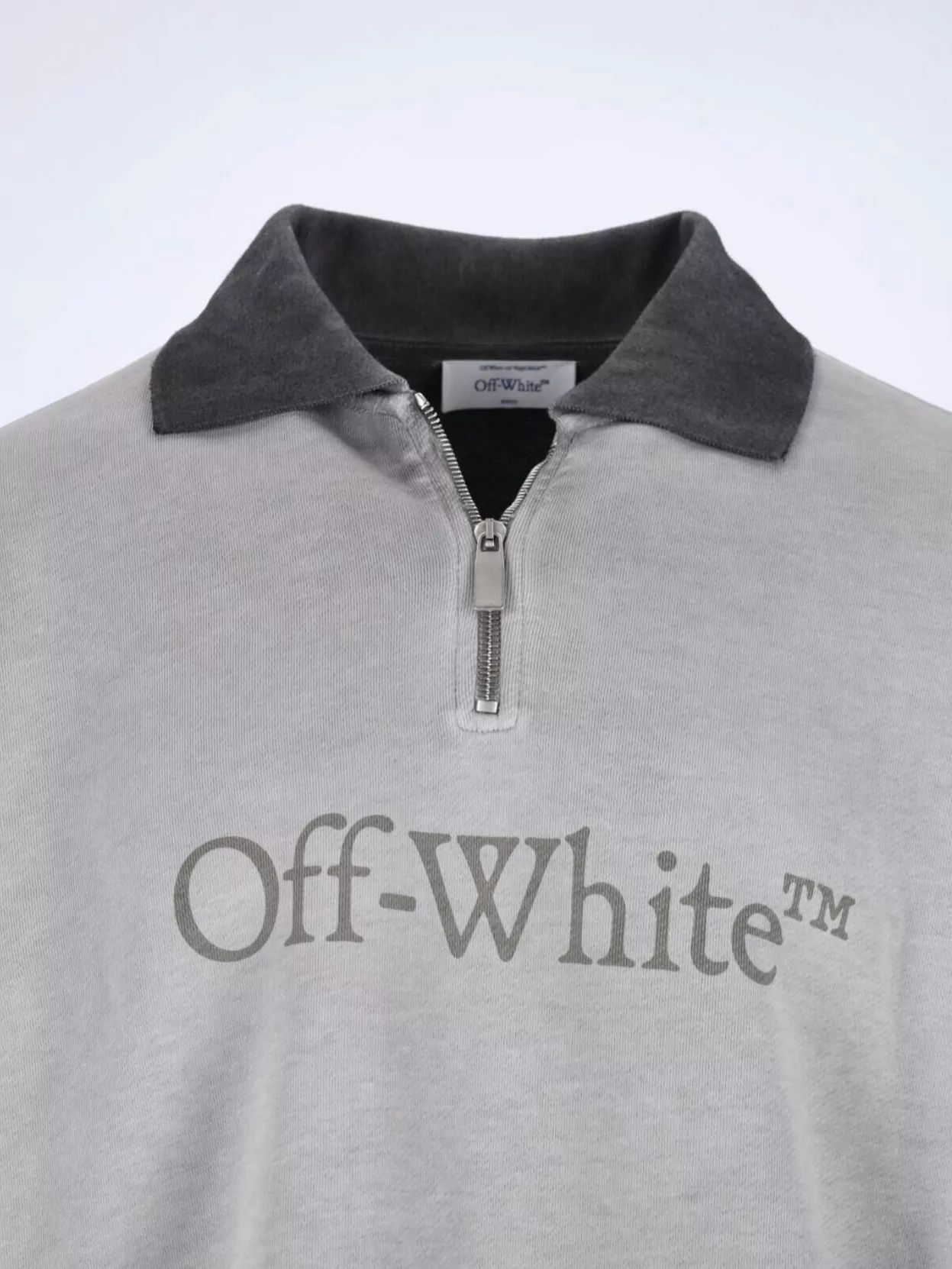 Off-White Gradient Knit Sweatshirt Zip Collar