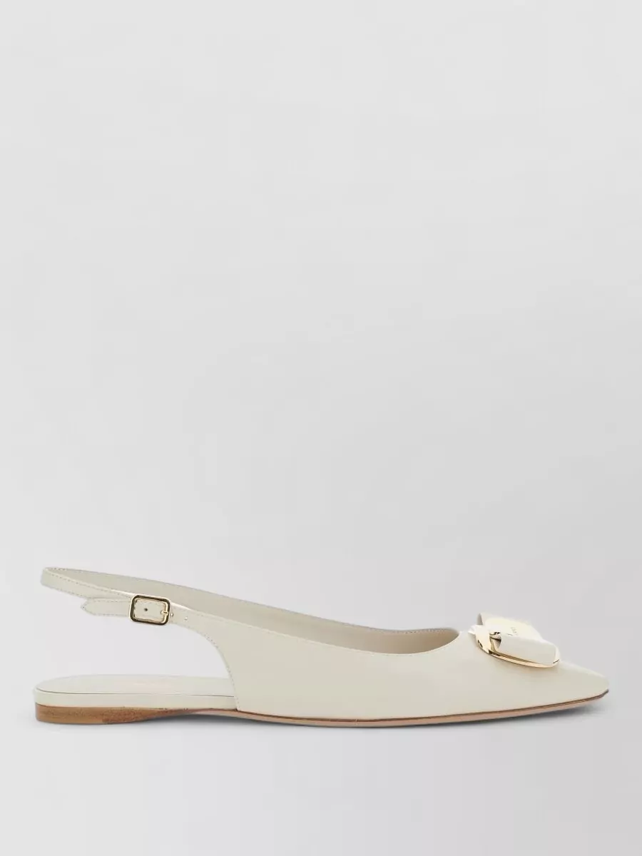 Ferragamo Slingback Pumps Gold Tone Hardware Leather