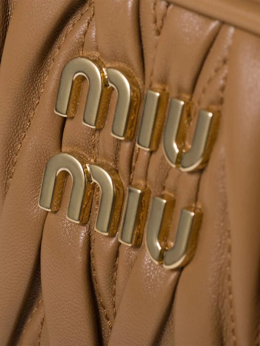 Miu Miu Shoulder Bag Detachable Strap Quilted Top Handle