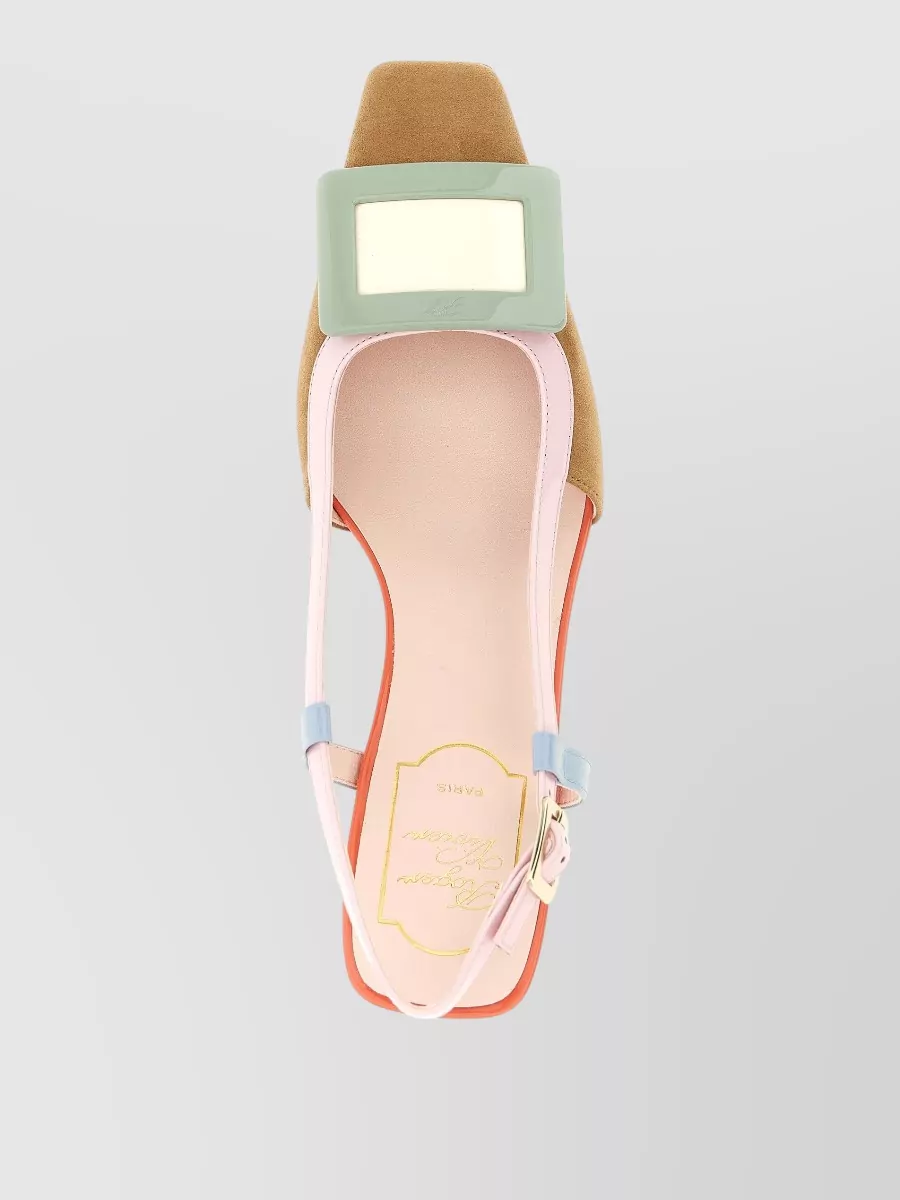 Roger Vivier Leather Belle Vivier Slingback Sandals