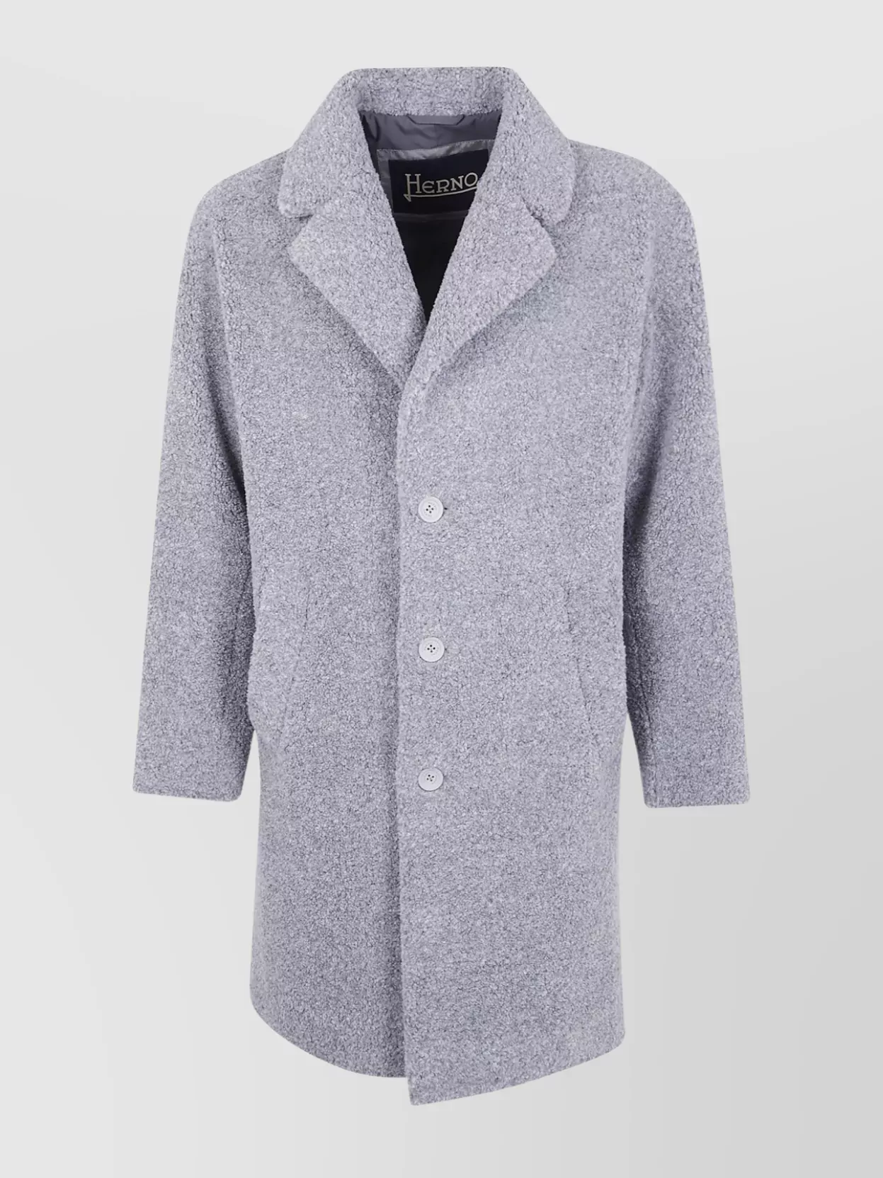 Herno Textured Mohair Wool Single Breasted Coat