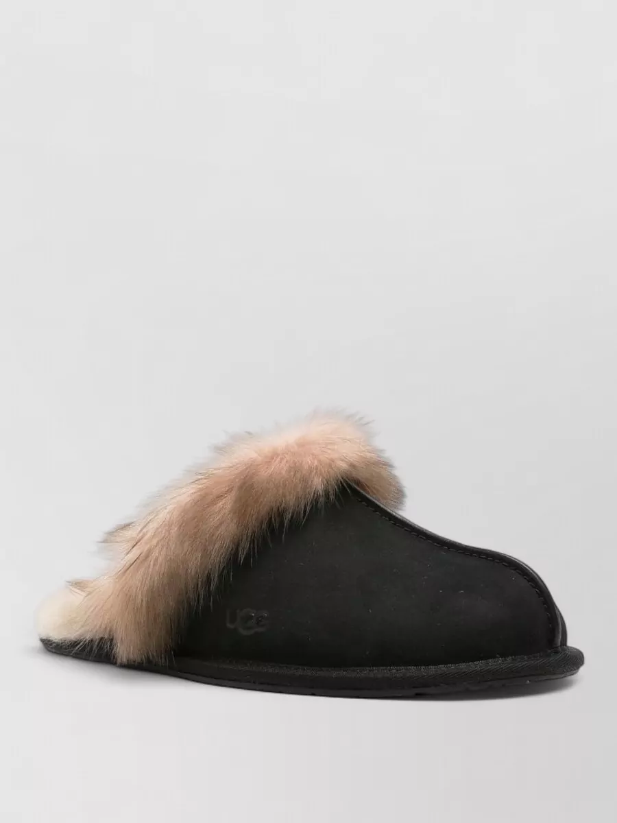 Ugg shearling-trim leather slippers