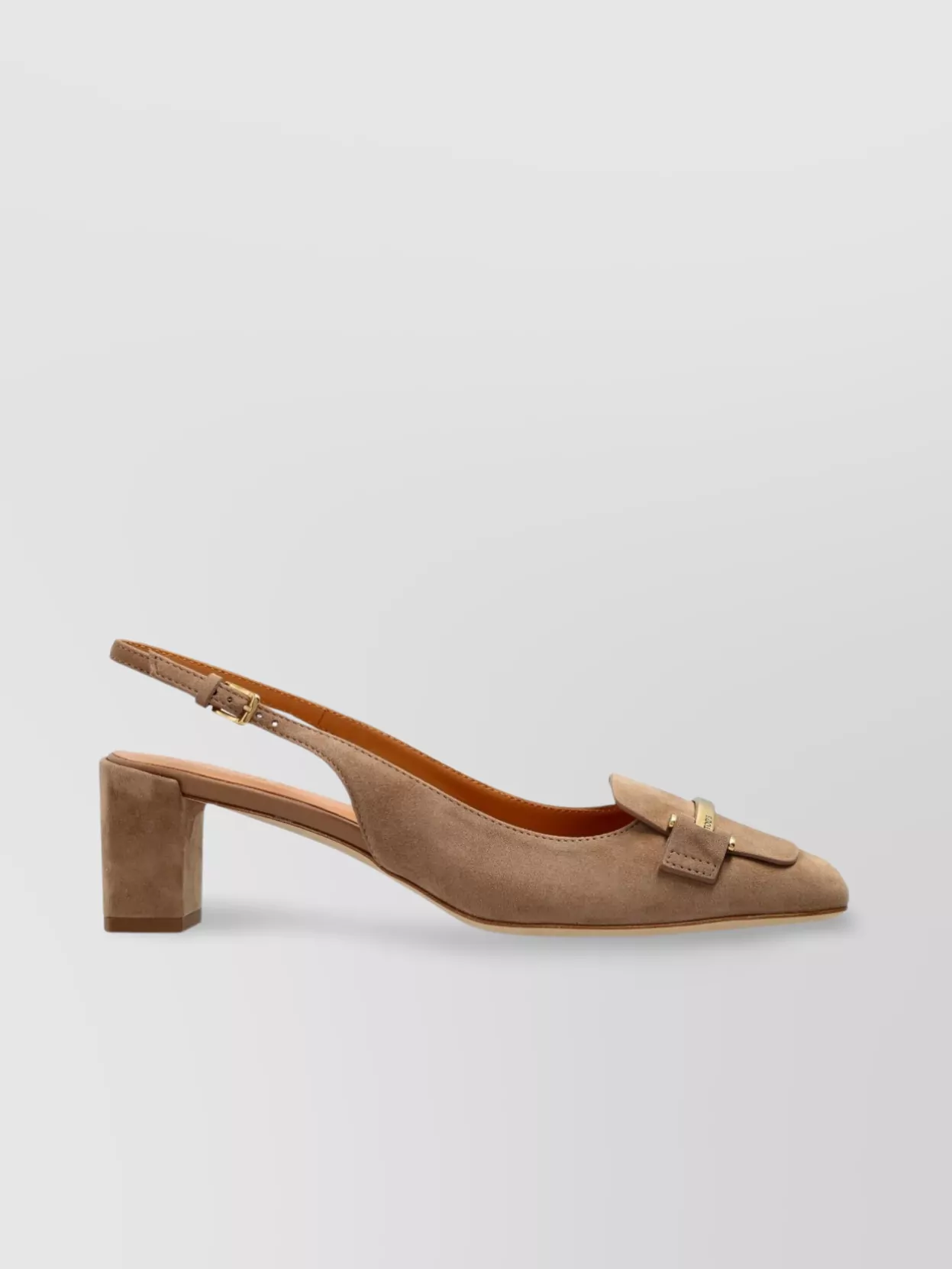 Tod's Suede Leather Slingback Block Heel Pumps