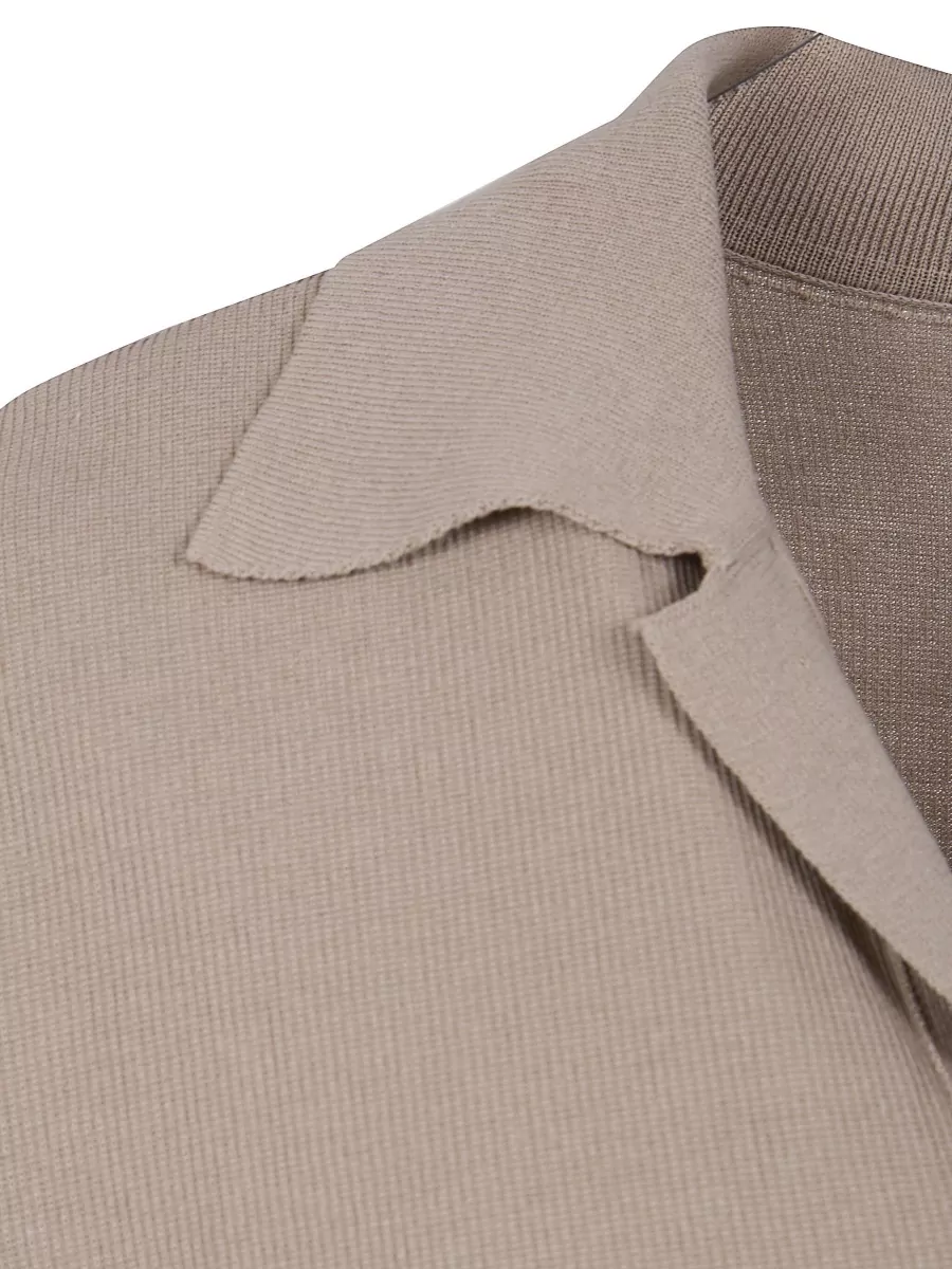 Uma Wang Silk Blend Ribbed Polo Shirt