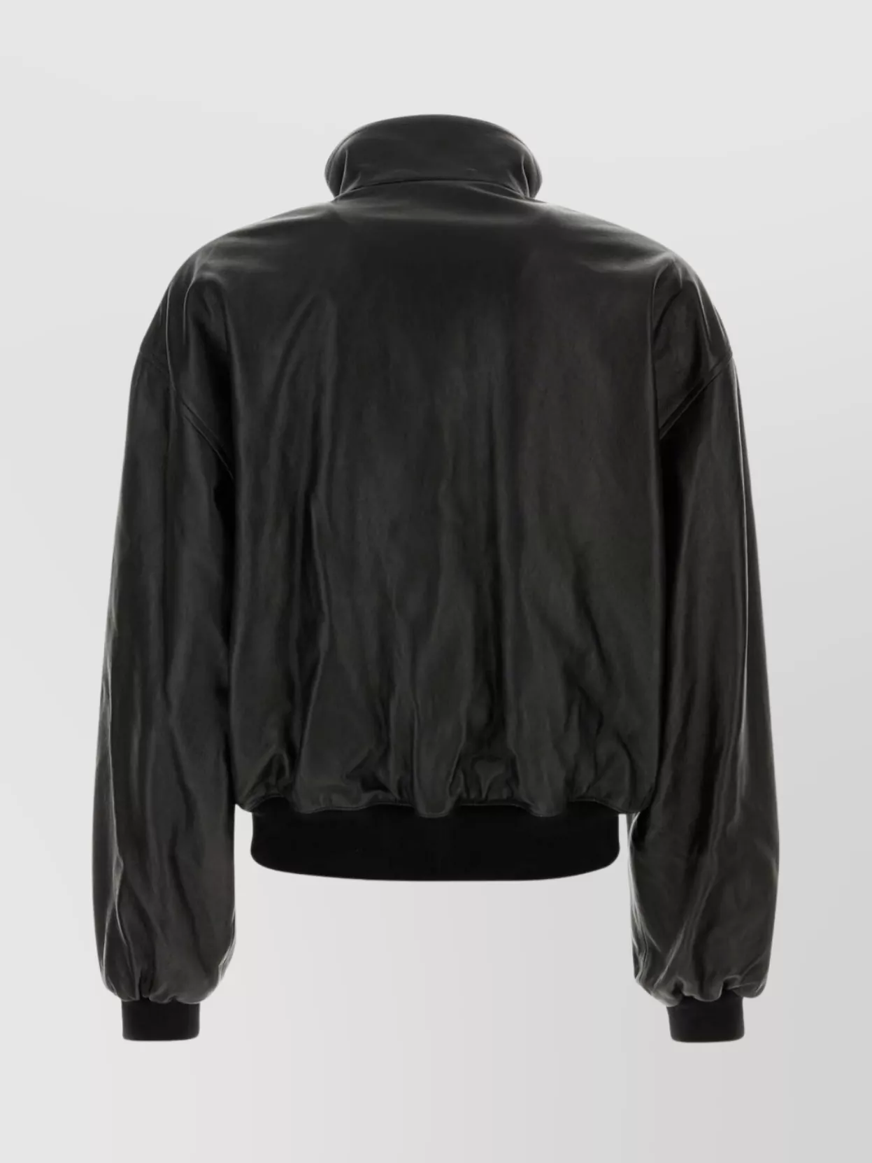 Balenciaga Wool Bomber Jacket High Collar In Black