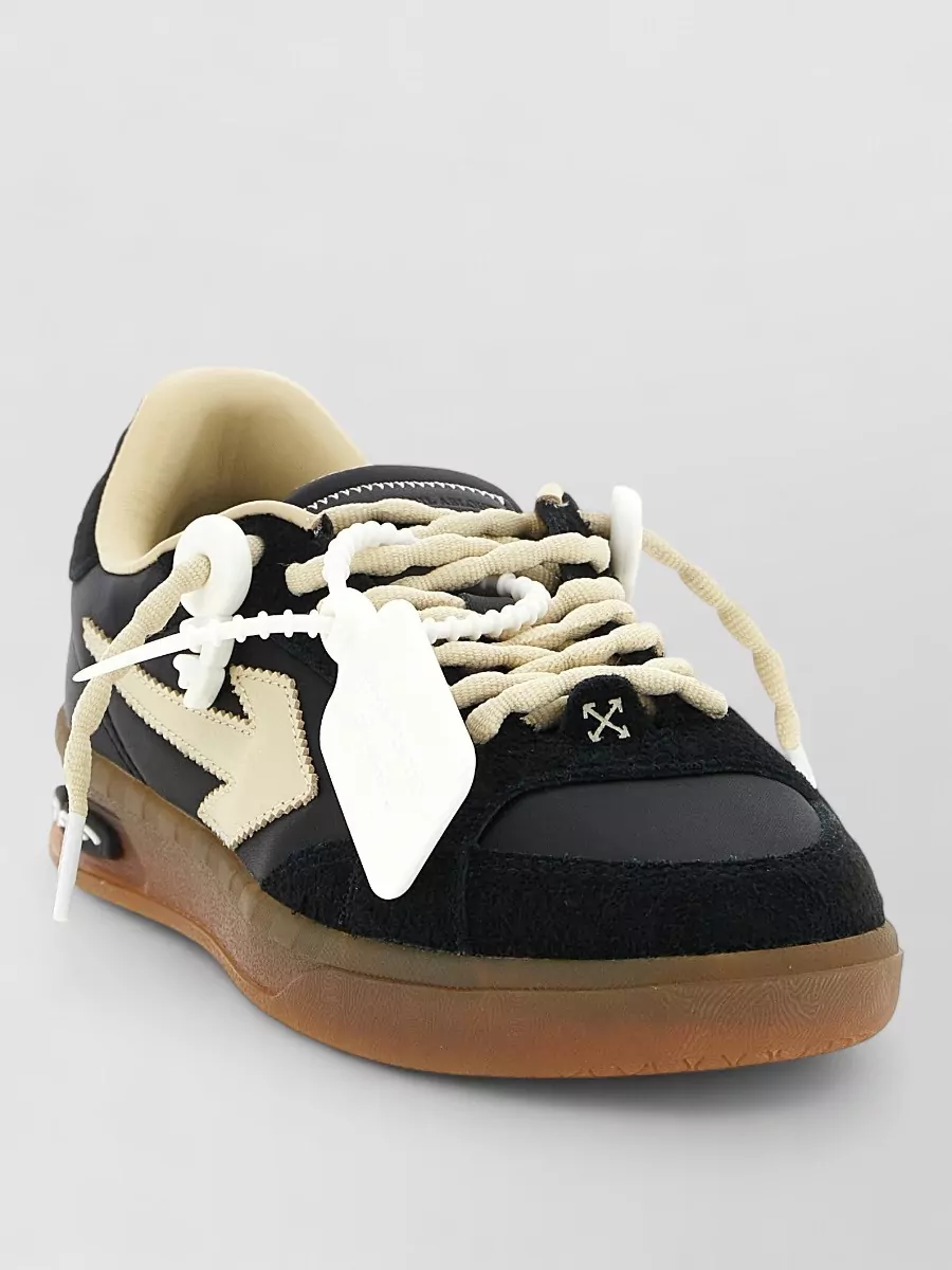 Off-White leather lace-up sneakers