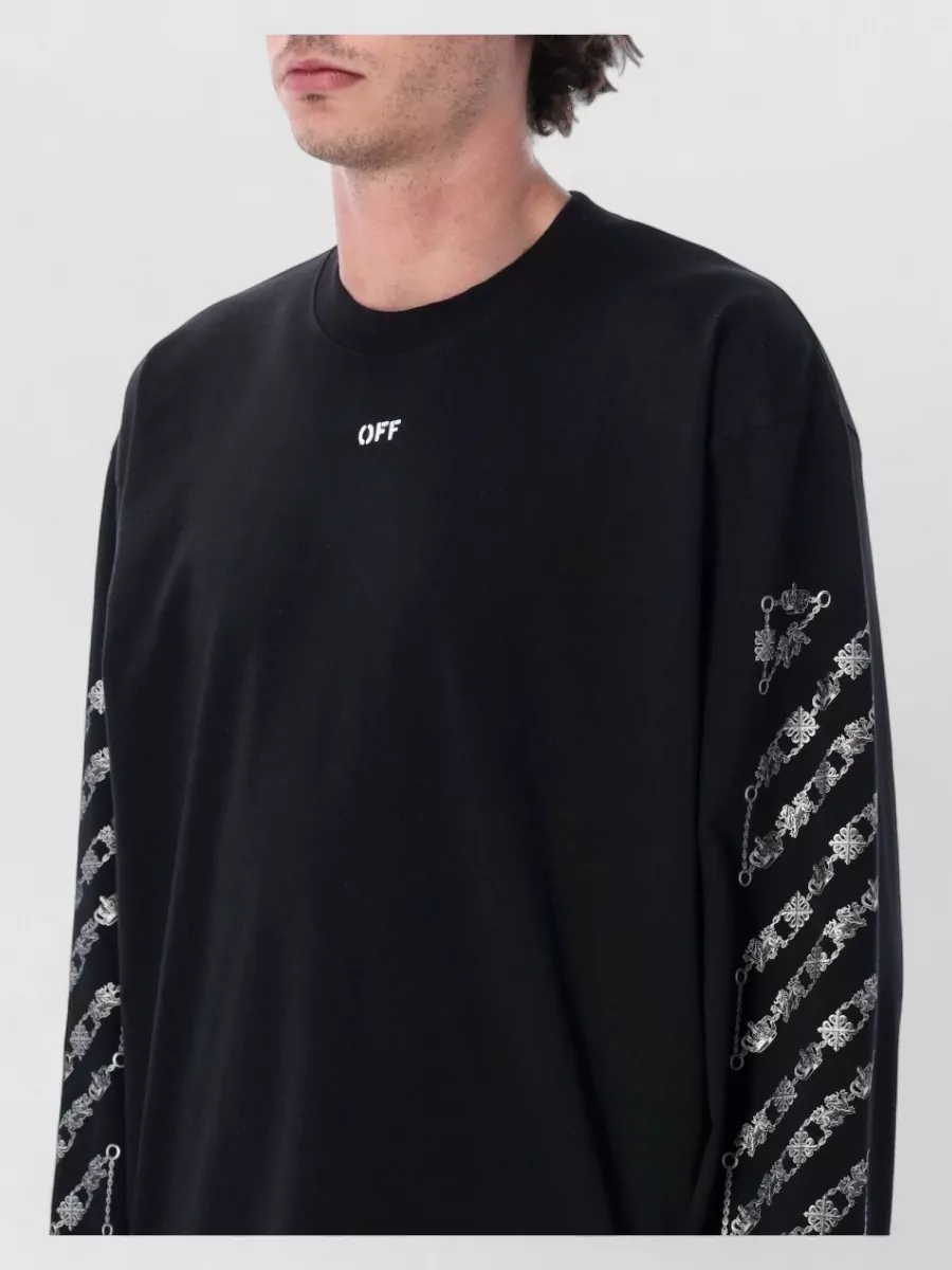 Off-White Cotton Long-Sleeve T-Shirt