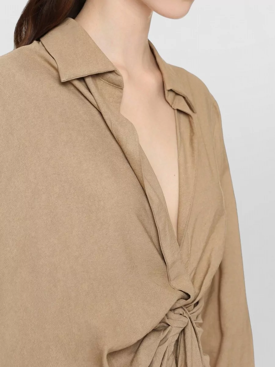 Jacquemus Draped Knotted Asymmetric Mini Dress