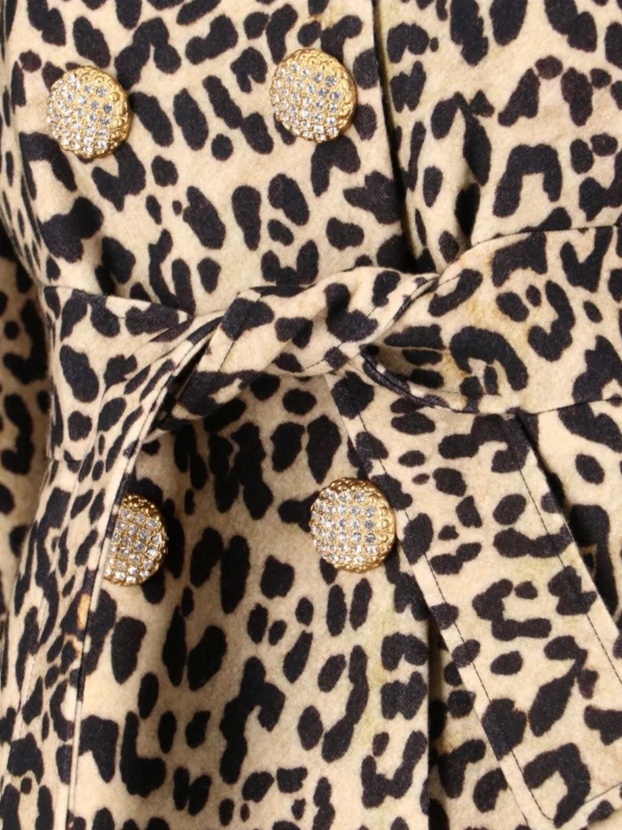 Valentino Animal Print Long Jacket With Belted Waist In Brown
