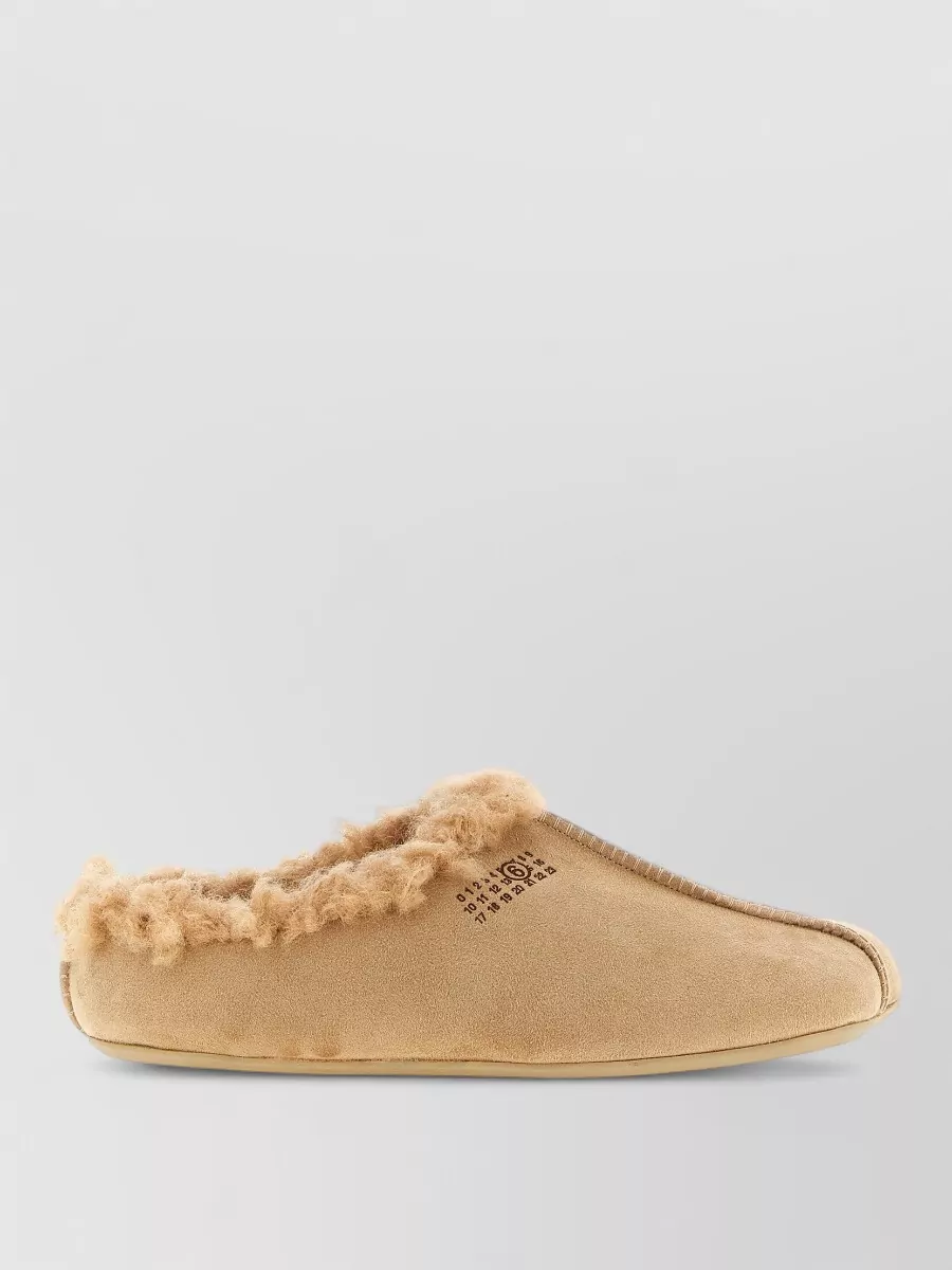 Mm6 Maison Margiela Suede Shearling-Effect Sabots