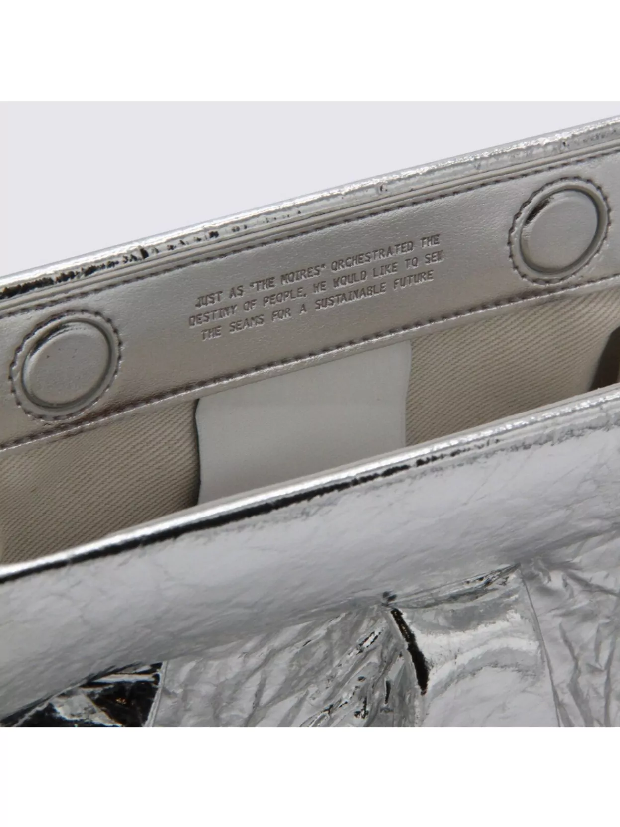 Themoirè Metallic Finish Structured Clutch Bag With Handle