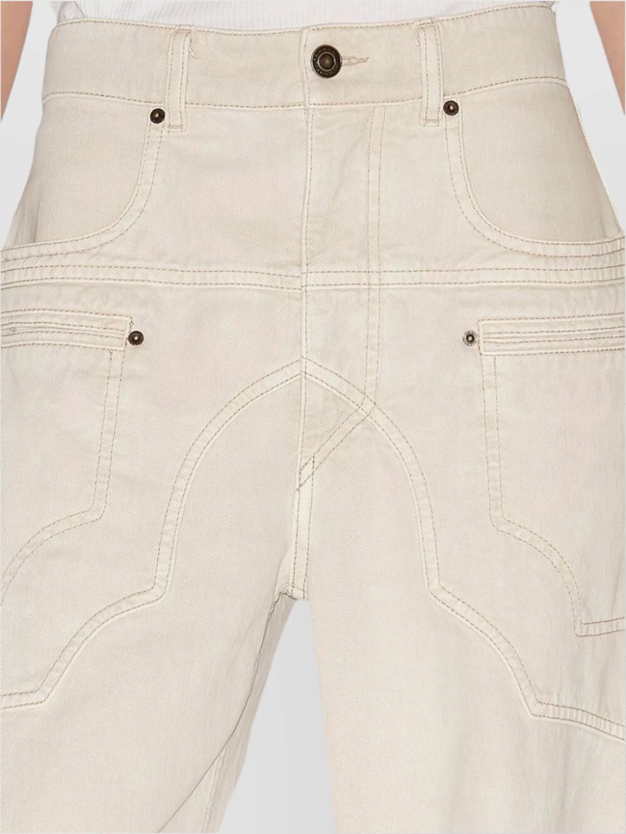 Isabel Marant High-waisted Wide Leg Trousers In Cotton-hemp Blend