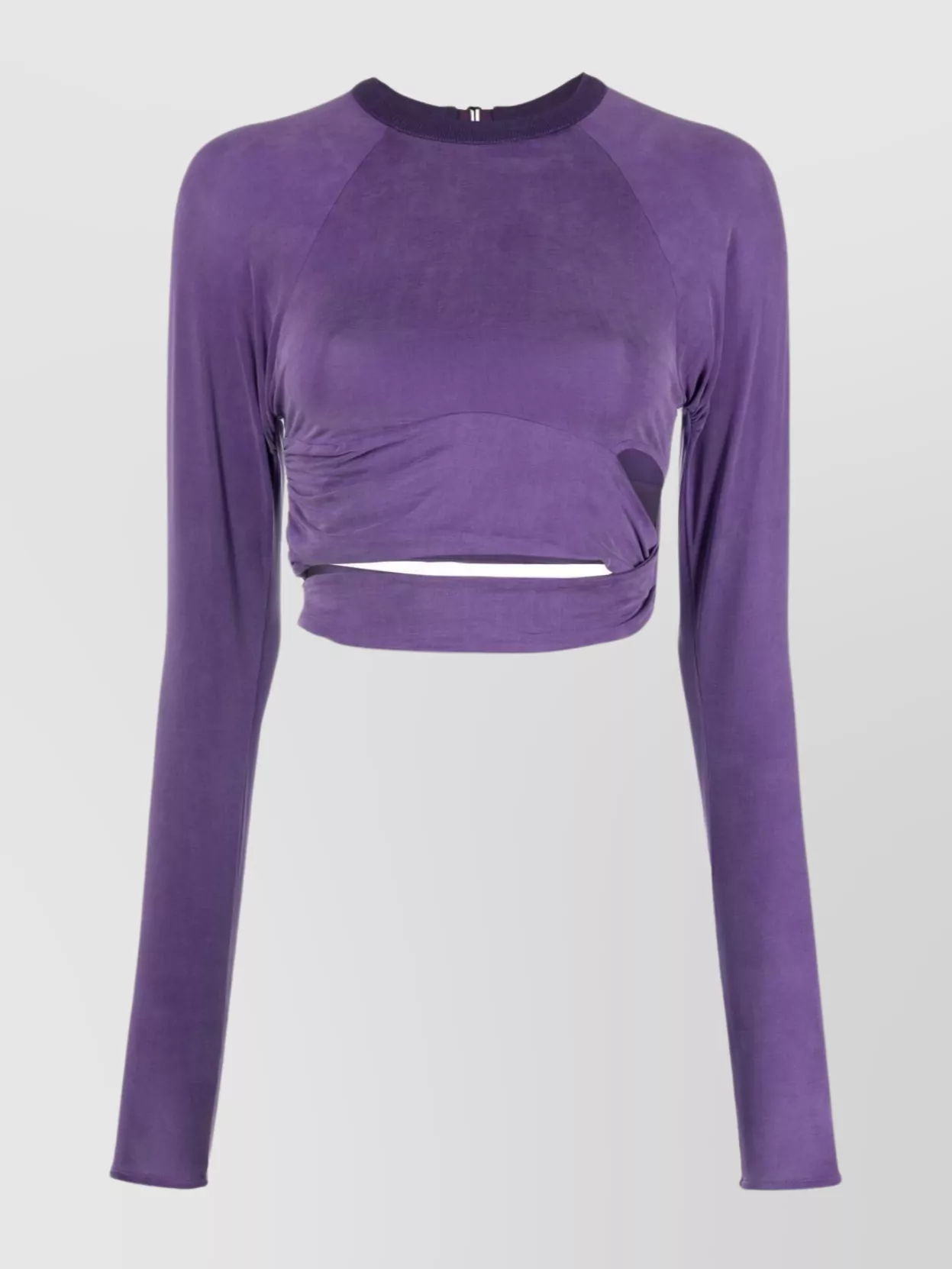 Shop Jacquemus Cropped Twist Sleeve Top With Open Back In Purple