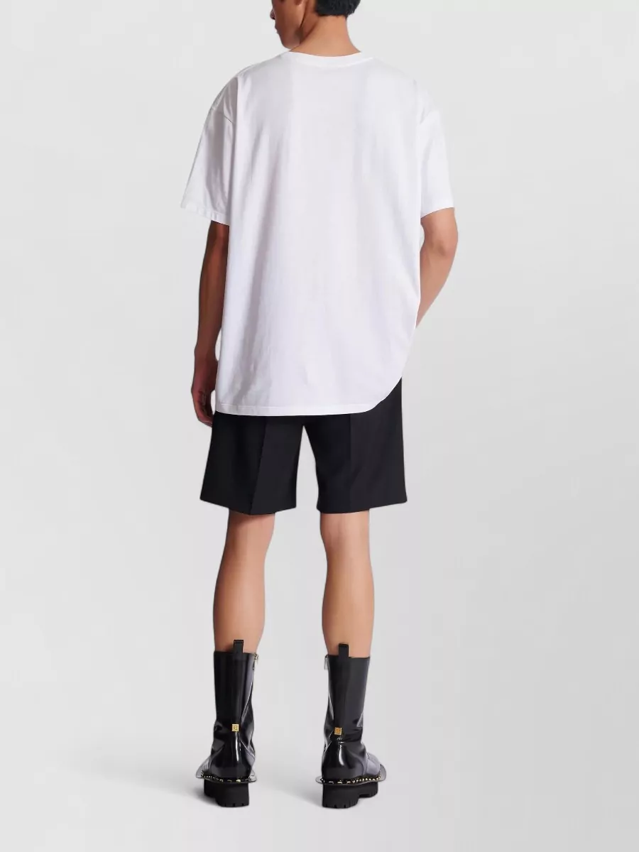 Balmain Regular Fit T Shirt Attitude Print Front