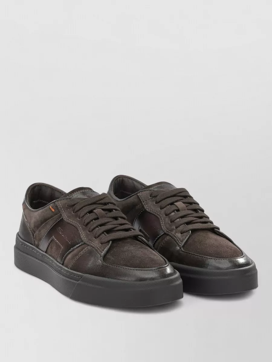 Santoni leather low-top sneakers