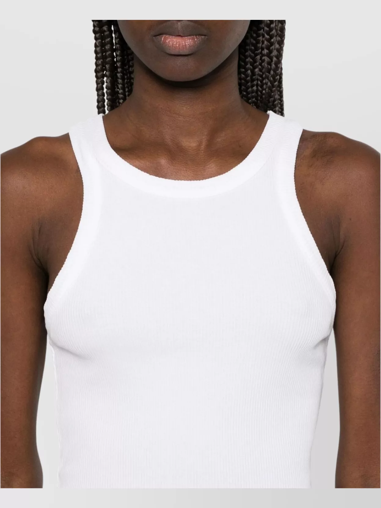 Agolde Ribbed Round Neck Sleeveless Tank Top