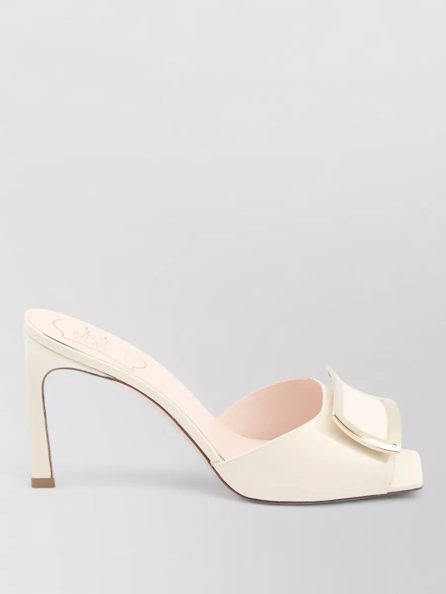 Roger Vivier Metal Mule Sandals Trompette Heel