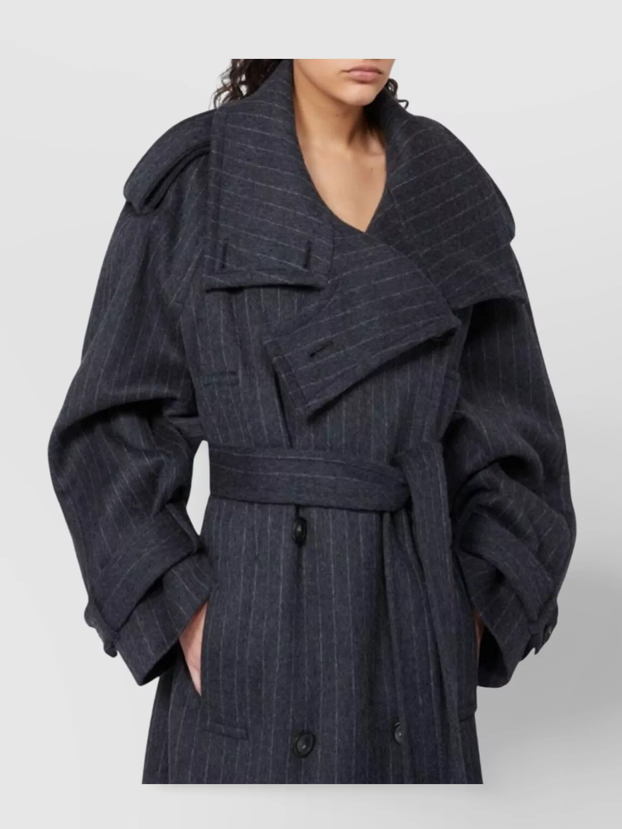 Sportmax Tailored Wool Coat Cinched Belt