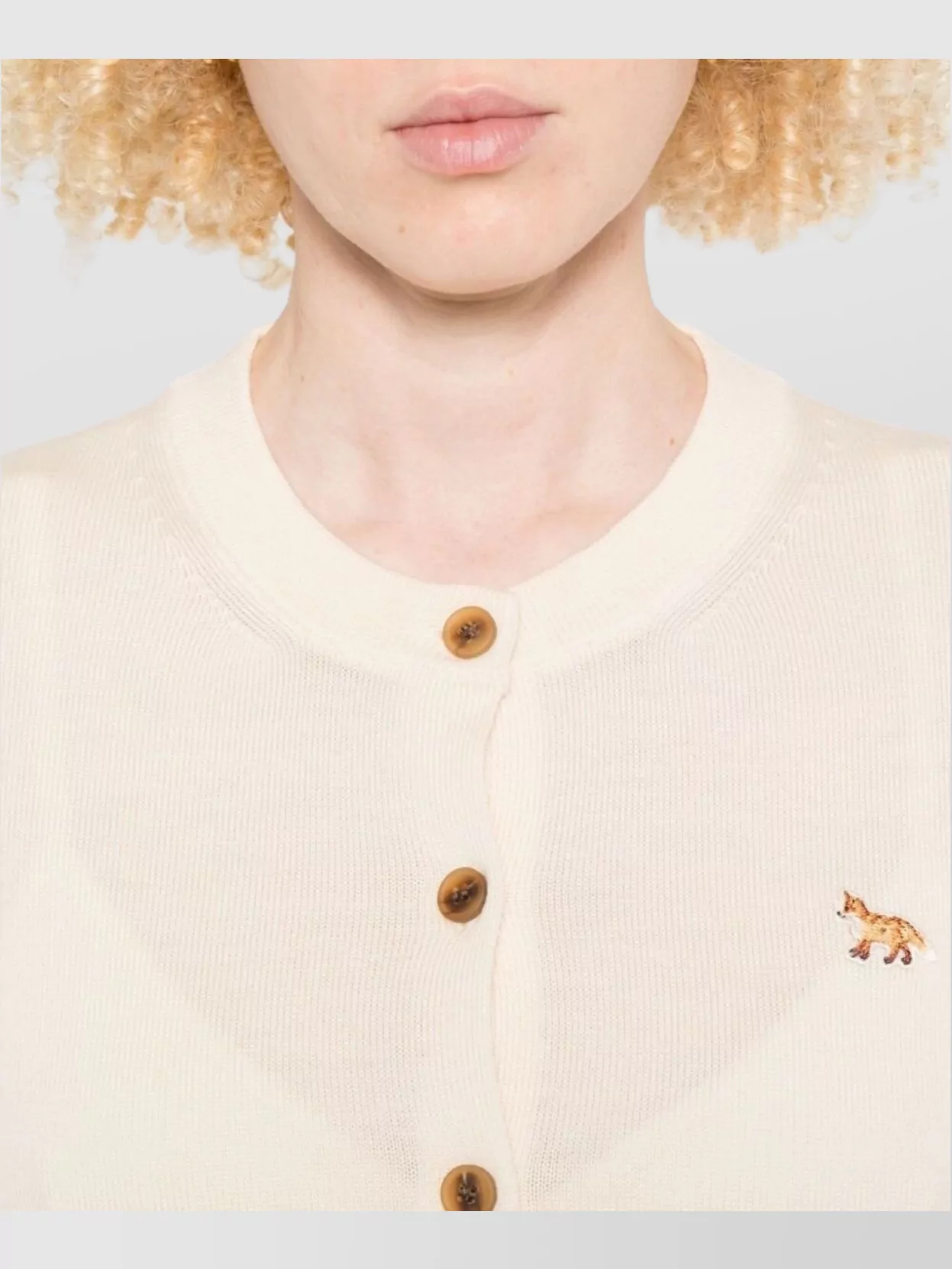 Maison Kitsuné Cardigan Wool Embroidered Detail