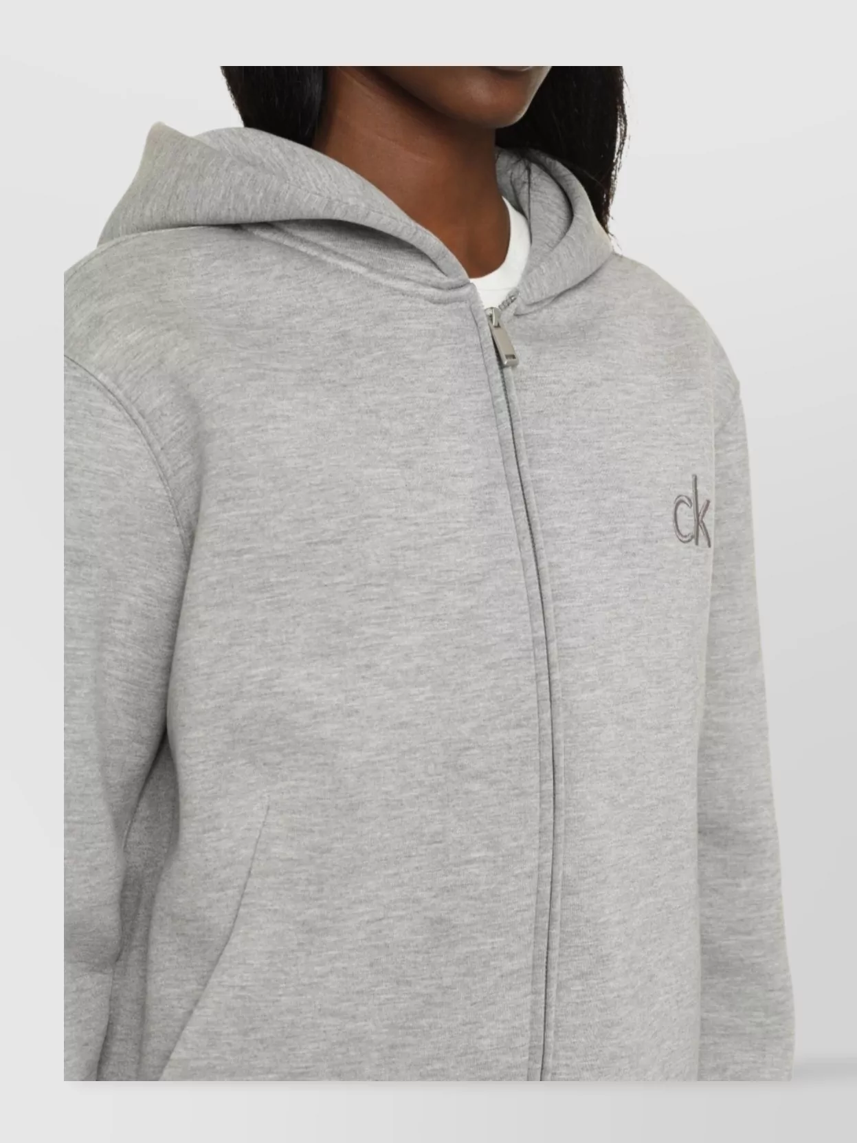 Calvin Klein Zip-Up Hoodie With Hood And Pockets