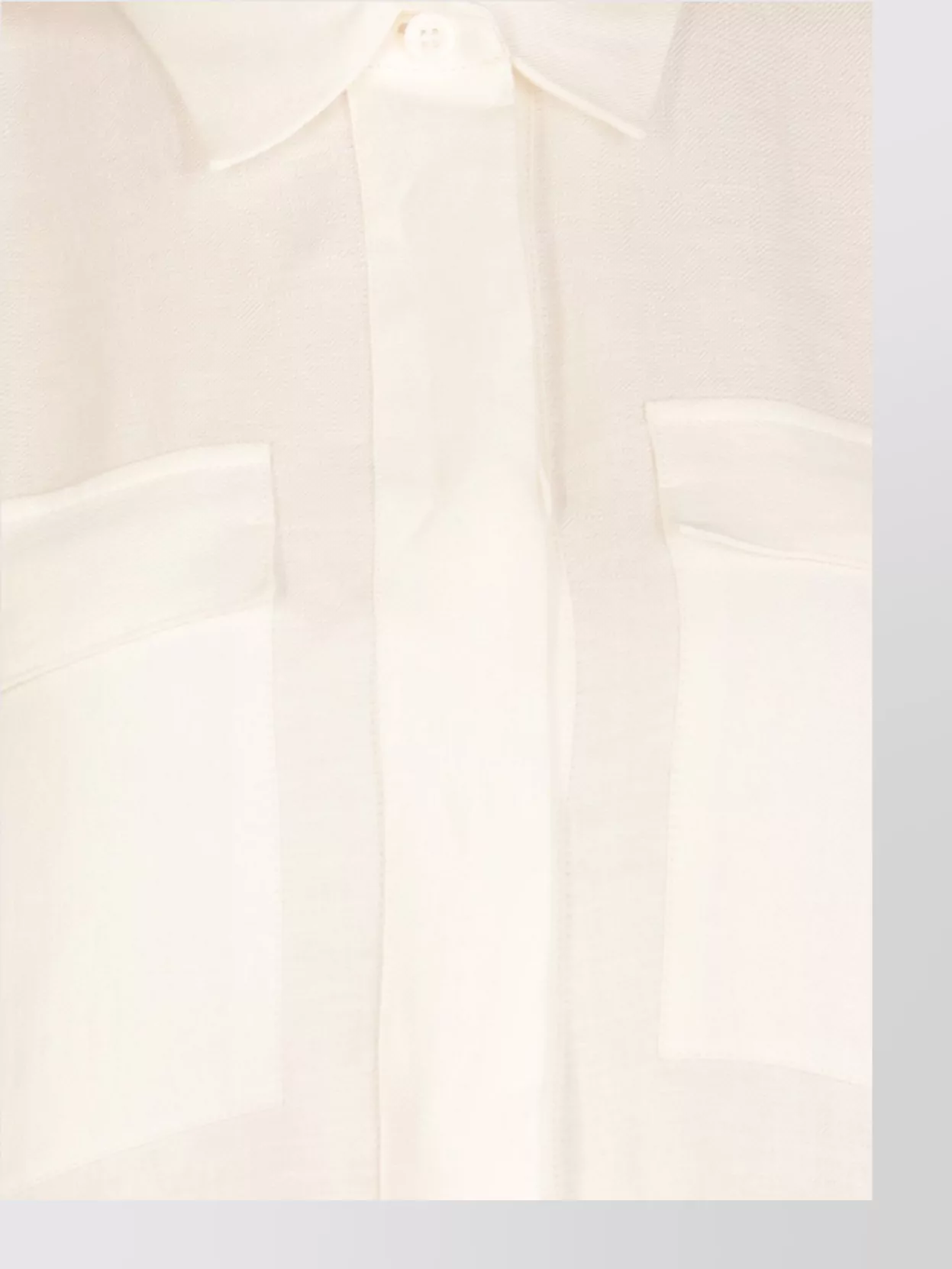 Peserico Casual Silk Blend Collared Neck Top In White