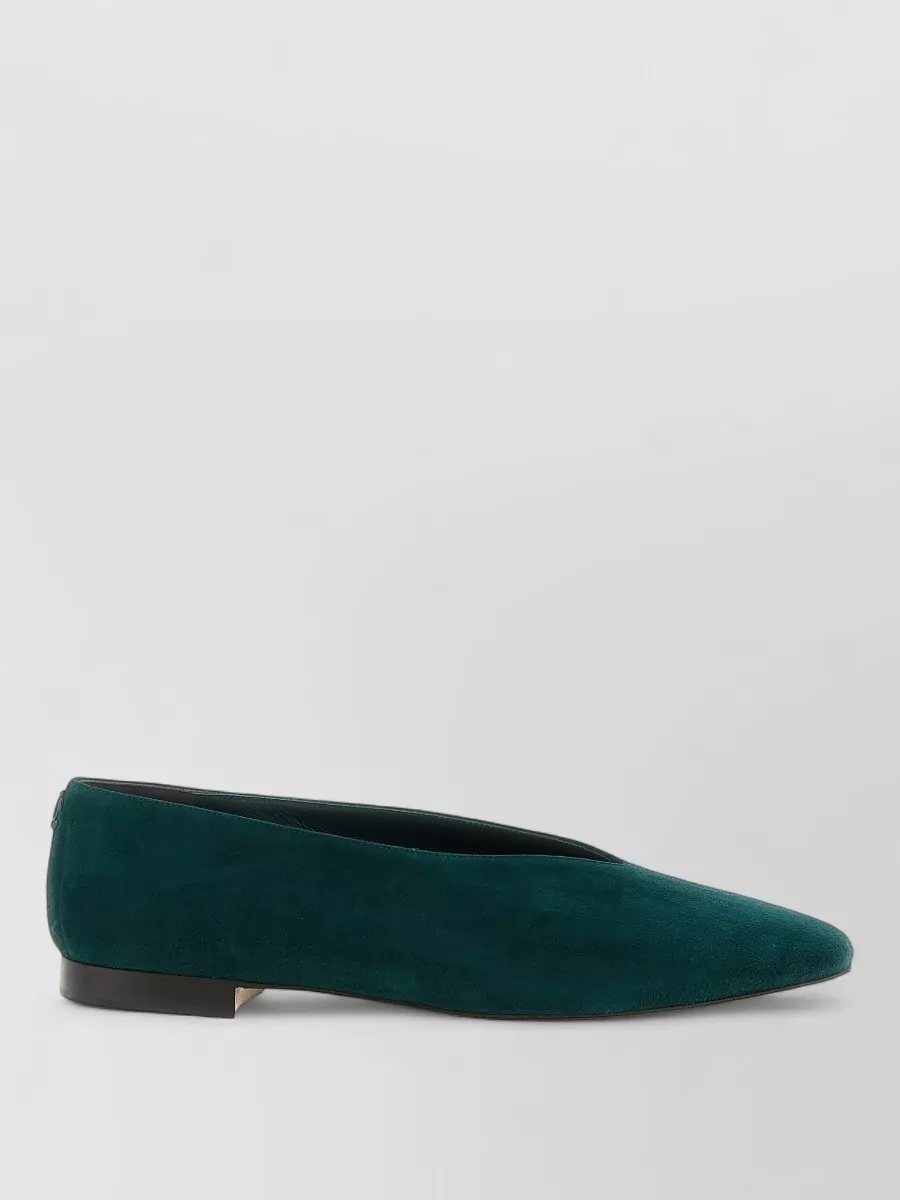 Jimmy Choo Suede V-Neck Ballerina Flats
