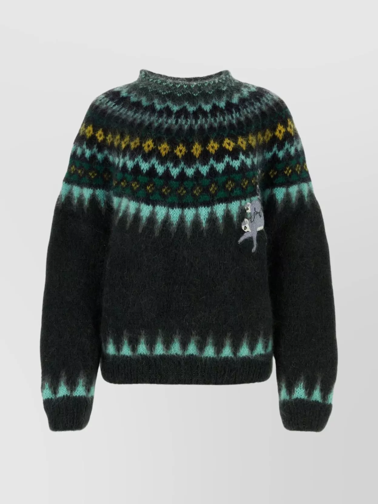 Shop Loewe Suna Fujita's Mohair Blend Embroidered Sweater