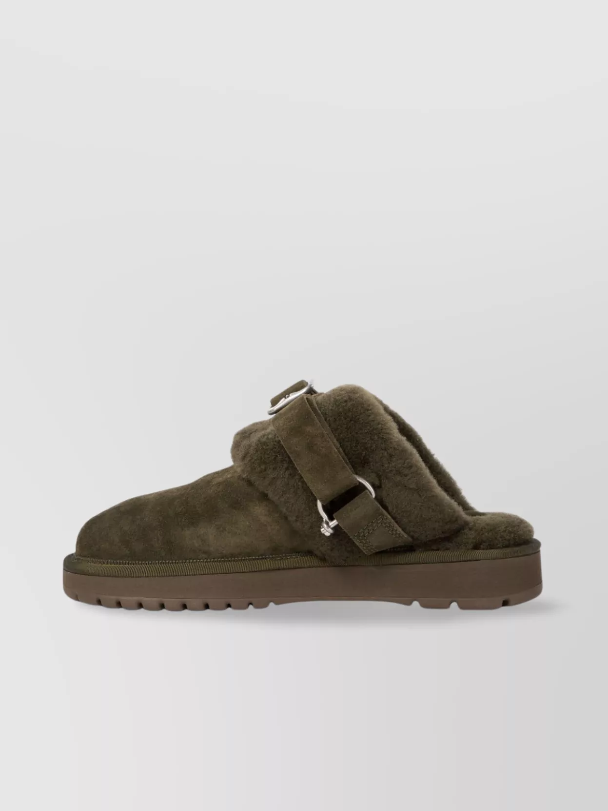 Burberry Low Buckle Round Toe Rubber Sole Loafers