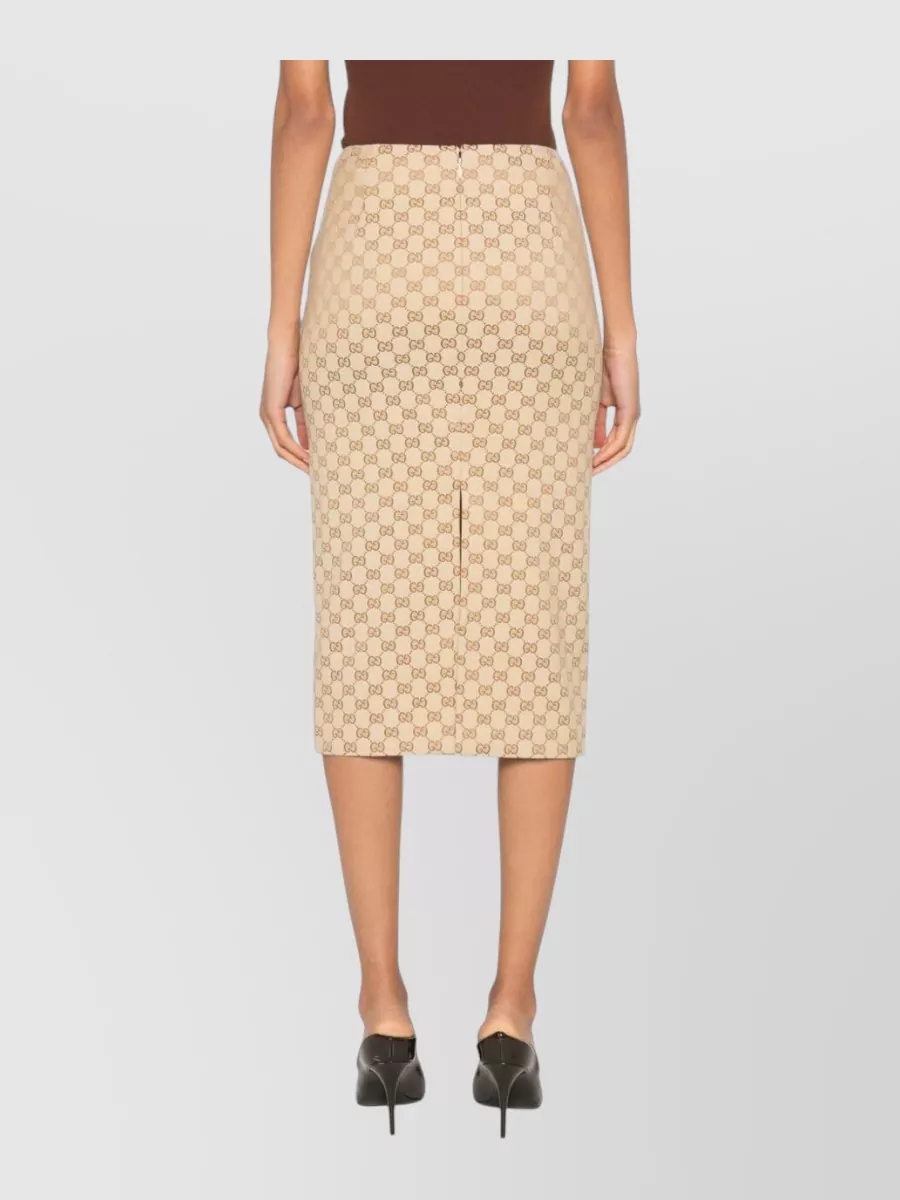 Gucci Logo-Print Midi Skirt