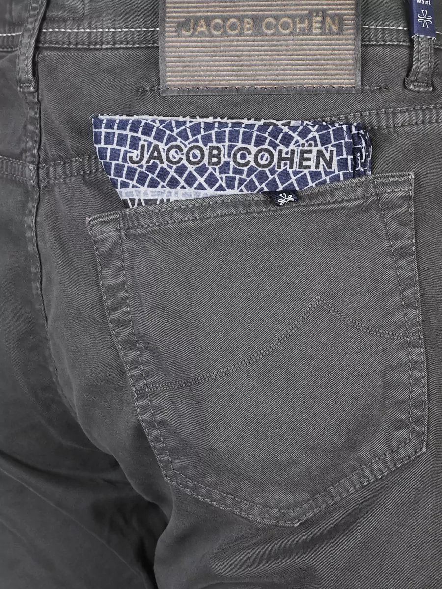 Jacob Cohen Straight Leg Trousers Belt Loops Back Pockets