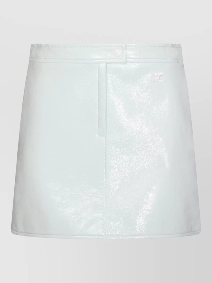 Courrèges Midi Skirt Knee Length Shiny Buttons