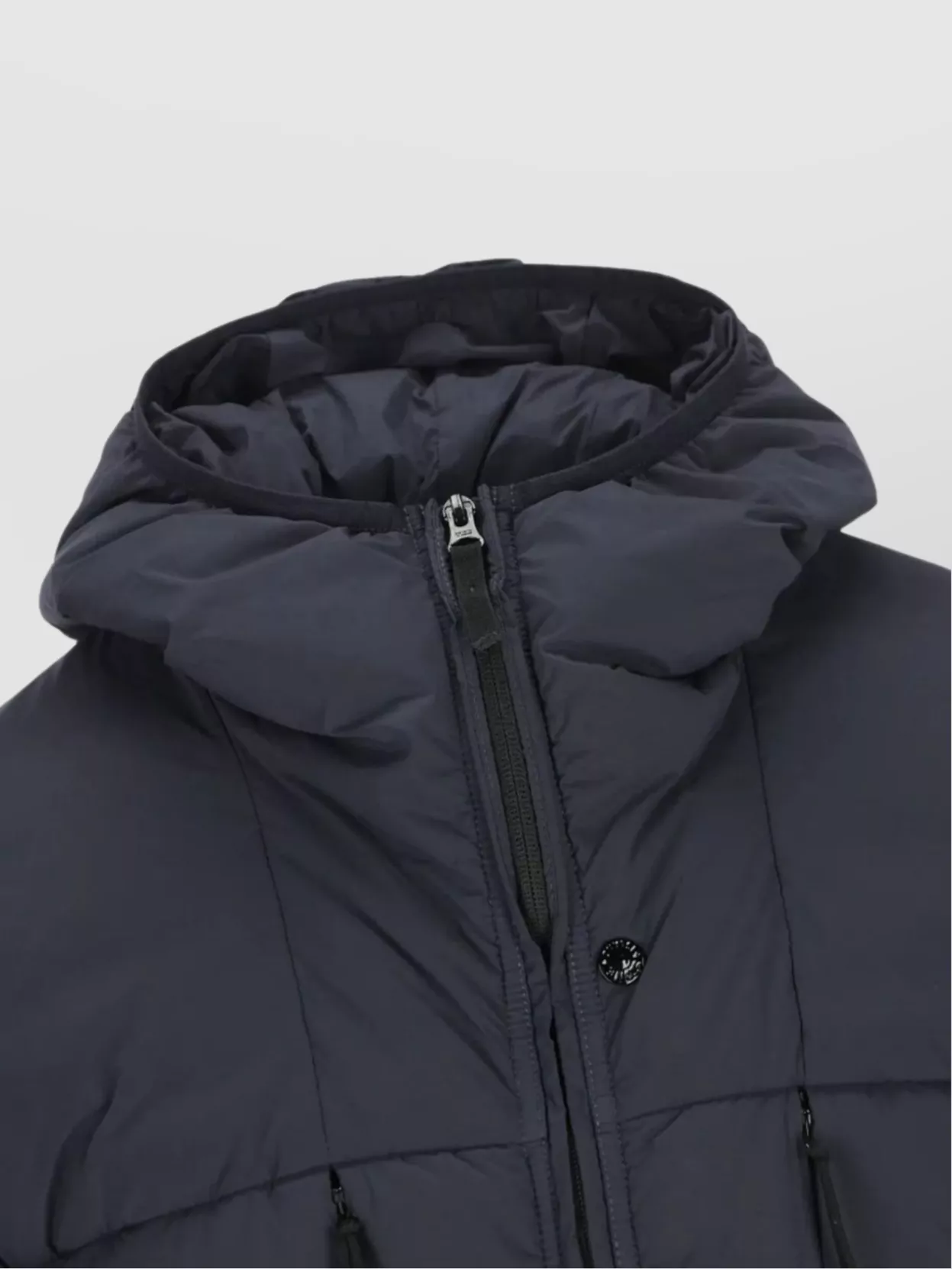 Stone Island Hooded Quilted Jacket Zipper Pockets