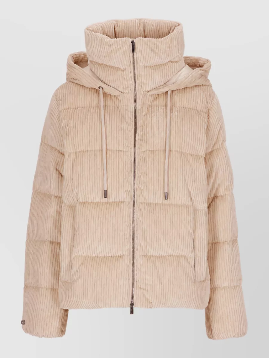 Peserico quilted hooded down parka coat