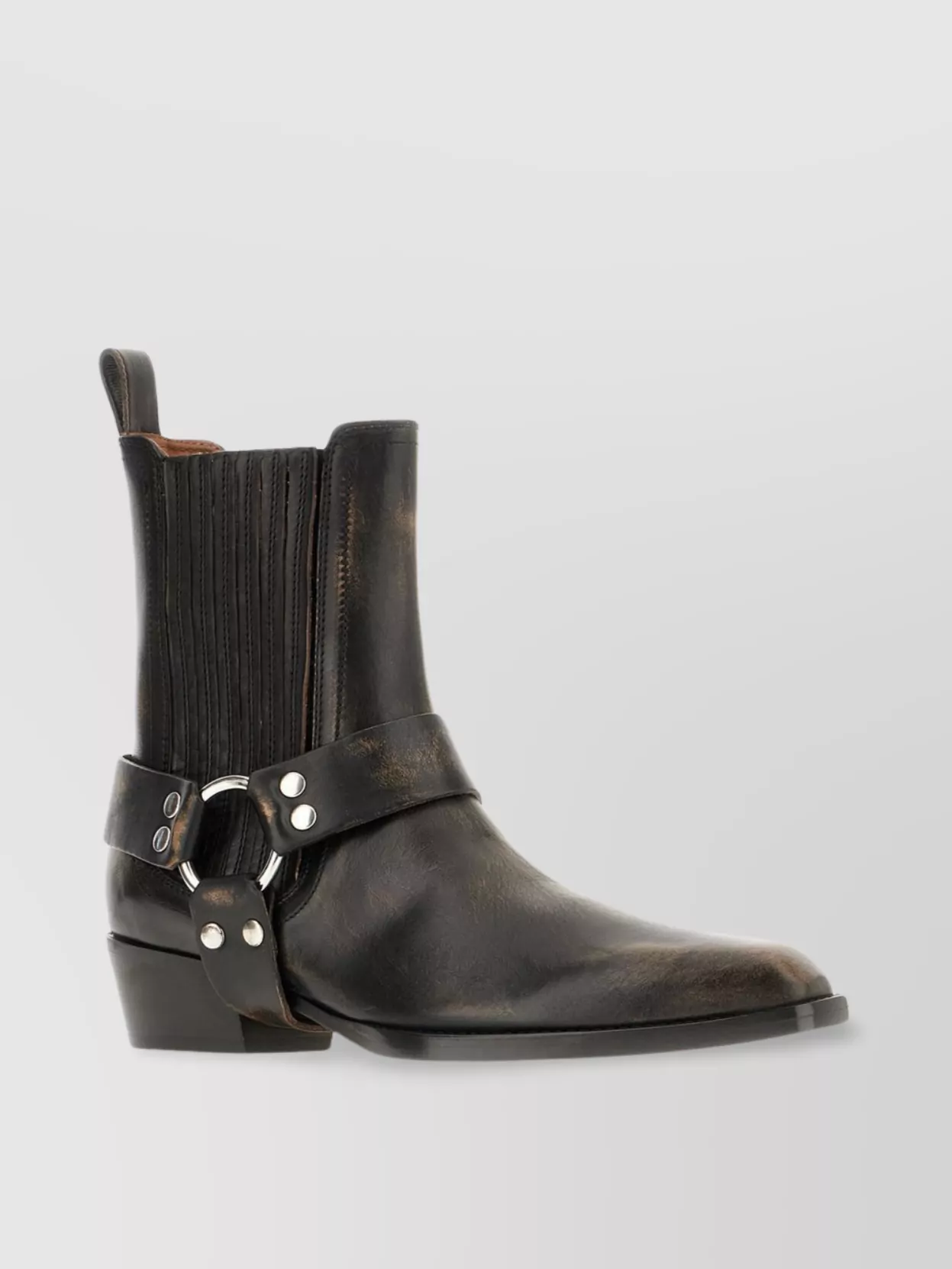 Paris Texas Stacked Heel Leather Helena Boots