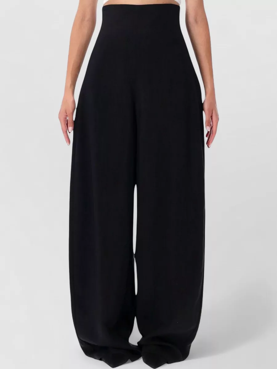 Alaïa viscose high-rise wide-leg tailored trousers