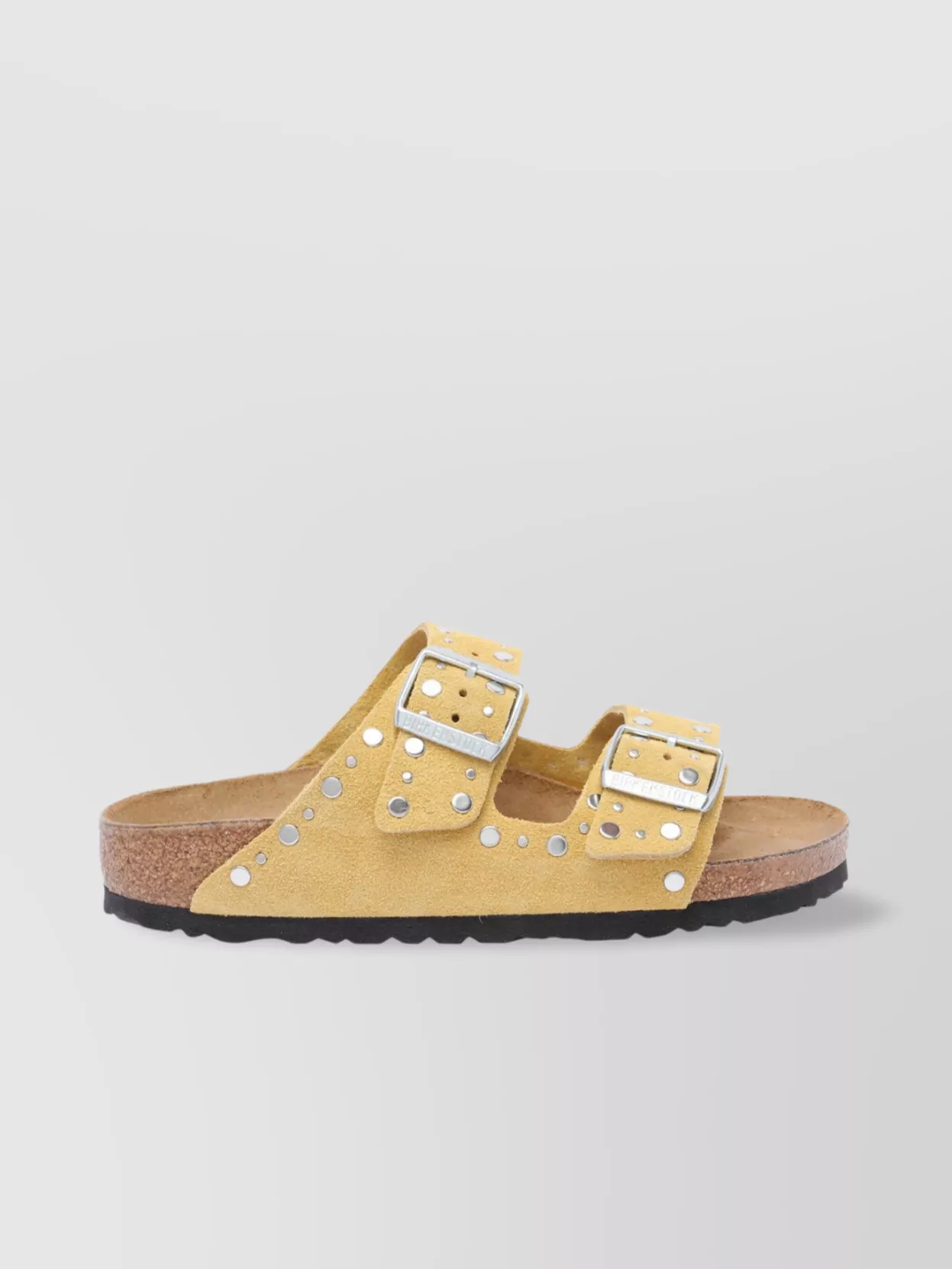 Birkenstock Round Toe Studded Suede Sandals